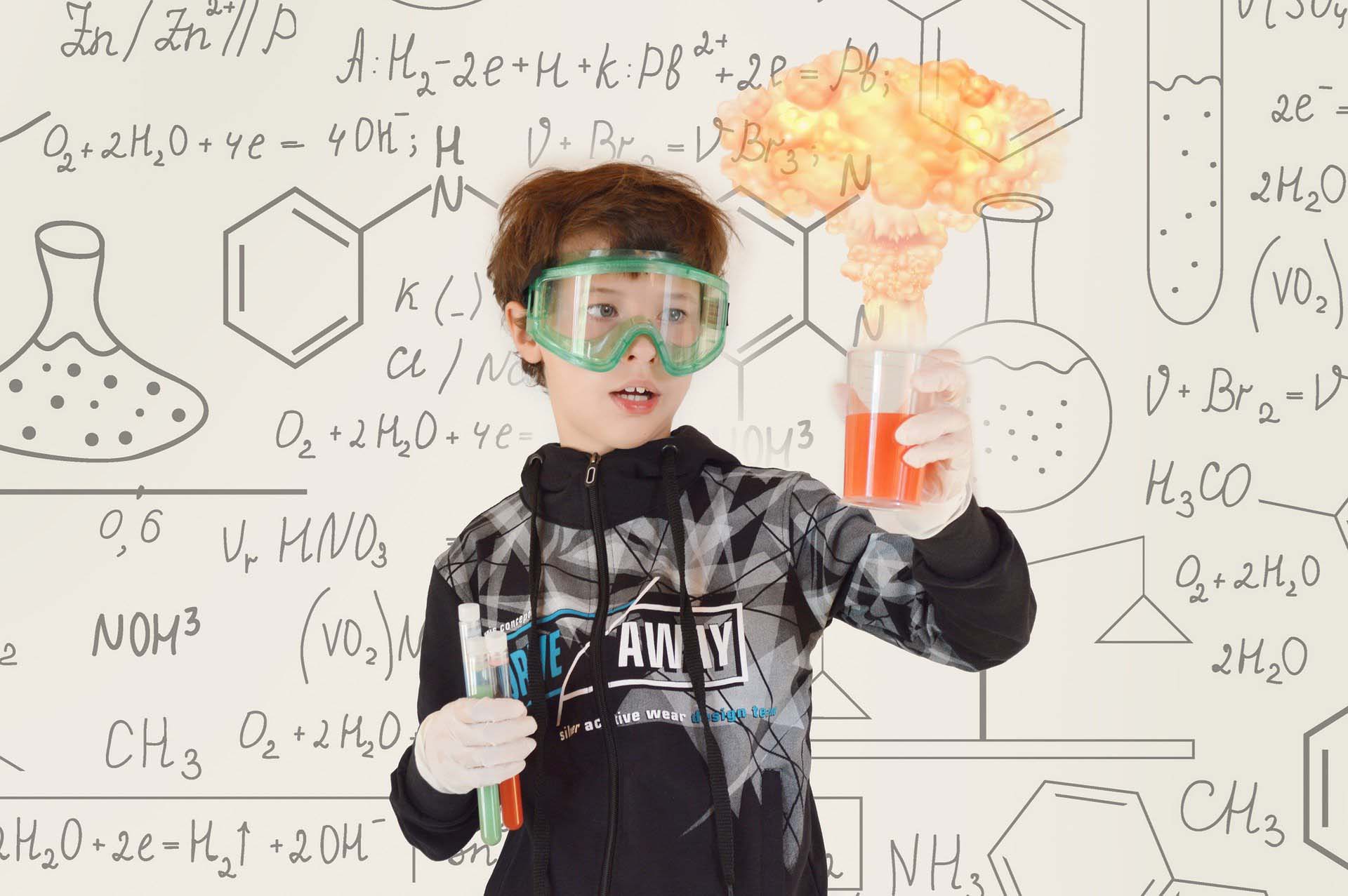 a kid doing some science